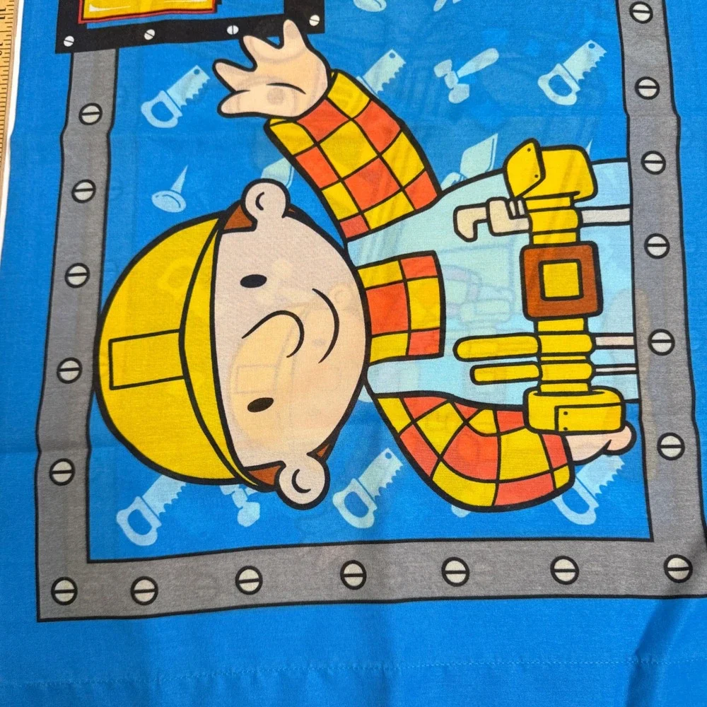 Dan River Bob the Builder Pillowcase Kids Standard Blue Excellent Vintage 2001